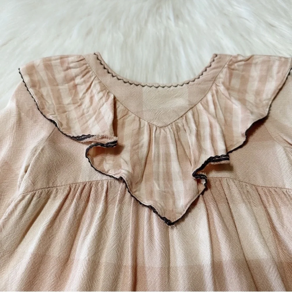 Zara Pink Plaid Ruffle‎ Dress